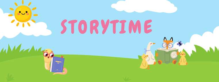 A cheerful scene featuring animals enjoying storytime outdoors